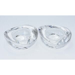 NAMBE Art Glass Crystal Twist Votive Candle Holder Set #5131